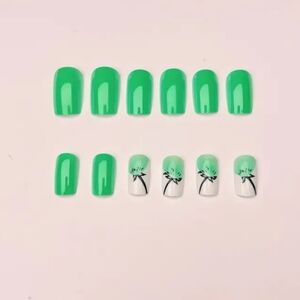 🔥3/$21  Light Green Dandelion design Press on nails